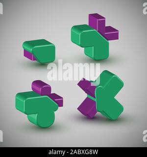 Personnage haut en couleur 3D à partir d'un composé, vector Illustration de Vecteur