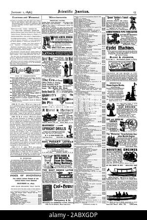 Disjoncteur de minerai minerai vapeur Stamp l'extraction minière ou PIEIRL FootanaHaoUPowerMacbiner 00D II TRAVAILLEURS Walworlh Marvel dans des machines solides de la LE MEILLEUR BANC DE LA TOUR la Pratt & Whitney Co. Hartford Connecticut Montgomery & Co. décideurs et opérateurs en beaux-TOOLS 105 Fulton Street. La VILLE DE NEW YORK. Pas d'INCENDIE LA FUMÉE OU DE LA CHALEUR. Absolument SÛR RACINE VOILE MFG. CO.. Chicago, Scientific American, 1898-01-11 Banque D'Images