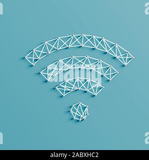 Illustration réaliste d'une connexion Wi-Fi gratuite réalisé par les broches et cordes, vector Illustration de Vecteur