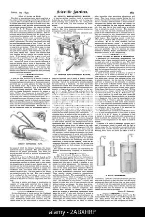 Le 29 avril 1899. Effet des tempêtes sur les oiseaux. Un chasse-neige. CONVERTIBLE DES COUSINS CHARRUE. L'AMÉLIORATION DU CADRE DE SCIE-MACHINE. L'AMÉLIORATION DU CADRE DE SCIE-MACHINE. Le nouveau phosphore Français correspond. Une méthode BON MARCHÉ DE FAIRE UN calorimètre. .01 04., Scientific American, 1899-04-29 Banque D'Images