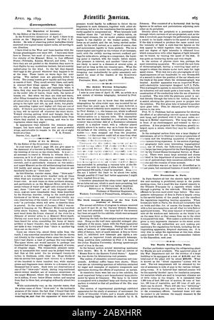 La migration des criquets. Action de la glace dans les rivières. Zickler la télégraphie sans fil. La sixième édition annuelle de la réception de l'Académie des Sciences de New York. Précautions contre l'incendie à Paris. '01 L'usine de réfrigération de Manille., Scientific American, 1899-04-29 Banque D'Images