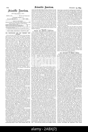 No 361 BROADWAY NEW YORK. Nos chantiers navals et le nouveau projet de croiseurs. Anglais et Américains de locomotives. L'ÉDUCATION DES CONSULS ALLEMAND., Scientific American, 1899-08-19 Banque D'Images