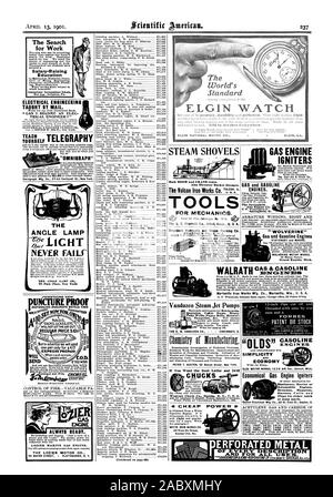 Moteur gaz Co. Springfield O. BOBINAGE DE L'INDUIT ET DROITE des illustrations. SCIENTIFIC AMERICAN SUPPLEMENT et gaz des moteurs à essence. Moteur de WOLVERINE TRAVAILLE Grand Rapids Michigan ERFORATED METAL des maladies entériques et de CRI POUR TOUS LES XIS lE S., 1901-1904-13 Banque D'Images