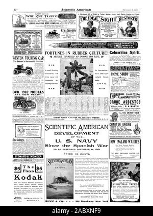 TRAMWAY À CÂBLE ANTENNE brevet contre l'WISPECTIONS-DOMMAGES POUR PERTE D'.I.5 Tolmiksoris WINTON TOURING CAR Le succès de la création de la saison la WINTON MOTOR CARRIAGE CO..SIEMOILER DPLOSIOliS un cadeau de Noël de la vue au Père Mère Frère Soeur oncle tante ou un ami. Nous RESTAURER SICHT1 RENDRE CLASSES VISION DÉFECTUEUSE CHRONIQUE. Écrire pour notre traité illustré envoyé gratuitement" L'ENTREPRISE IDÉALE 239 BROADWAY NEW YORK. Crestmobile dminninnin 550 $ PRIX CREST MFG. Les brillants pour métaux CO. FORMULES-FR 0R 1902 modèles sont maintenant prêts. DETROIT Michigan. Wan U.S.A. Plus haut certificat et fait plus rapide temps aver Banque D'Images