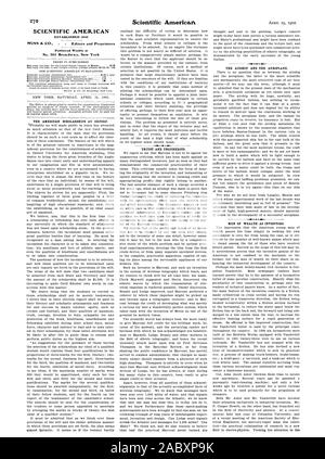 SCIENTIFIC AMERICAN A ÉTABLI 1845 publiés chaque semaine au n°361 Broadway New York les bourses américaines à Oxford. Injuste et mesquin. Le dirigeable et l'avion. Les hommes de la richesse comme inventeurs., 1902-1904-19 Banque D'Images