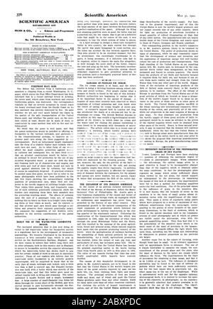 SCIENTIFIC AMERICAN A ÉTABLI 1845 MUNN & C éditeurs et propriétaires publiés chaque semaine au n°361 Broadway New York IGNIFUGÉS MAIL VOITURES DÉBUT L'UTILISATION DE LA CHAUDIÈRE de locomotive à tubes d'eau. DANGERS DE COLPORTÉ DES GLACES. L'EXPANSION DE NOTRE COMMERCE EXTÉRIEUR. La définition IMPARFAITE DE L'IMAGE PHOTOGRAPHIQUE SUR LES PLAQUES SÈCHES., 1902-05-31 Banque D'Images