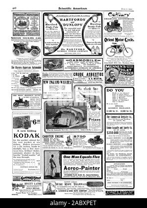 Hartford tube unique et de haute qualité construction de ces deux pneus ont rendu leur cour suprême dans leurs domaines respectifs des livraisons immédiates AUTOMOBILE COMPANY OF AMERICA Marion Jersey City New Jersey GASMOBILE Ce sont les seuls outils dont vous aurez besoin nouveau thLAND WATCHtS 750 $ MOTEUR CHARTE FRIEDMAN AUTOMOBILE CO. TRAMWAY À CÂBLE DES PRIX DU PÉTROLE BRUT ET DE L'ANTENNE DES BREVETS DE L'AMIANTE AMIANTE THETFORD P. Q. 220 B'way, New York. 1,00 $ par année. INATION PAS D'ÉVALUATION. L'APPLICATION. Pour scies OUTILS Ere. Les PLUS MODERNES AUT RIVETT LATHE MÉDAILLE D'Brighton. Masse de Boston. Etats-unis : Un homme est égal à 250,00 $ Banque D'Images