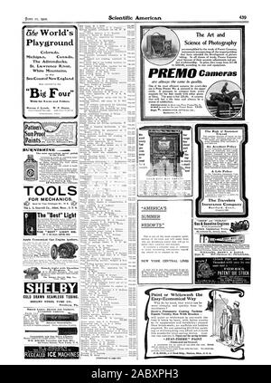 Pany t'envoyer un échantillon pour le risque d'un accident de voyage d'une politique d'assurance-vie Hartford Connecticut) Easy-Economical Raccordement pneumatique du Coating Machine équivaut à 20 hommes avec des brosses séjour-là' (peinture ignifuge et résistant aux intempéries), Scientific American, 1902-06-21 Banque D'Images