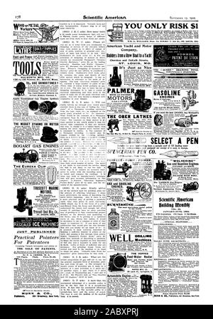 Moteur à gaz économique Apple Manfg électrique Allumeurs. La DYNAMO MIDGET OU HOLDSNI D MOTEUR L. Pour les brevetés pointeurs PRATIQUE LA VENTE DE BREVETS. Par F. A. E. M. CRESEE 144 pages. Chiffon.  : 91.00. Les éditeurs 361 Broadway New York. Yacht américain et le moteur de l'entreprise à partir d'un maïs Constructeurs Bateau de ligne à un yacht de Cherokee et rues DeKalb ST. LOUIS MO. HARDY MOTOR WORKS LTD. LES TOURS OBER UN STYLO Travailleurs TT L. tout type ot Outil pour machine à vapeur du gaz et de l'eau forme. Chaque outil a notre garantie de guar. Nous avons été les fabricants d'outils principale pour 50 ans . . . WALWORTH MFC. Au CO. Banque D'Images