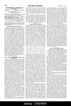 SCIENTIFIC AMERICAN n° 361 Broadway New York, le Pennsylvania Railroad Tunnel. FALLS TUNNEL. L'ARME DANS LA GUERRE NAVALE. La mort de Friedrich Krupp., 1902-12-06 Banque D'Images