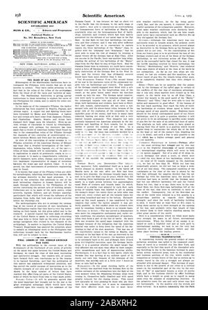 SCIENTIFIC AMERICAN A ÉTABLI 1845 MUNN & Co - éditeurs et propriétaires publiés chaque semaine au n°361 Broadwa.y New York LE SANG DE TOUTES LES RACES. Les leçons de la dernière guerre américaine ALLEMAND JEU. Transport vertical., 1903-04-04 Banque D'Images