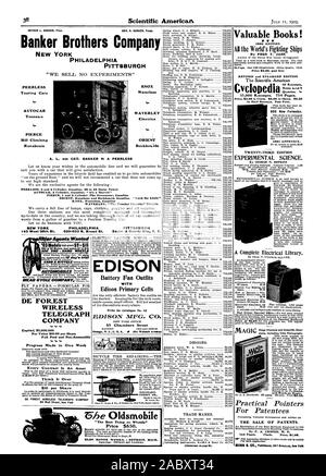 TELEGRAPH COMPANY Capital. $3000000 10,00 $ La valeur nominale par action Progrès réalisés en une semaine chaque contrat est un atout qu'il PLUS DE FOREST Wireless Telegraph Company 86 Wall Street New York BDISON MPG. CO. 83 Cha.mbers Street VÉLO PNEUS & ARTICLES DIVERS MARQUES. La science expérimentale. ard Travaux sur la Magie. Pointeurs pratique pour les titulaires de la vente de brevets. BOO 2ND - MOLETTES livres précieux ! 4re 4re édition 1902 Tous les navires de combat par FRED T. JANE Price 85,00 publiez gratuitement l'édition révisée et élargie de l'Américain scientifique CVCIODedia ts ; dans la moitié du Maroc. Publiez GRATUITEMENT. 900 Nouvelles formules Banque D'Images