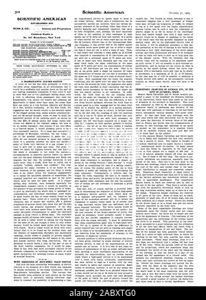 SCIENTIFIC AMERICAN A ÉTABLI 1845 MUNN & Co - éditeurs et propriétaires publiés chaque semaine au n° 3M Broadway New York UN SERVICE TRANSATLANTIQUE 37. Résistance AU VENT EN TRAIN À GRANDE VITESSE. Dessins d'ANIMAUX PRÉHISTORIQUES ETC. DANS LA GROTTE DE L'ESPAGNE. ALTAXIRA 1903-10-31, Banque D'Images