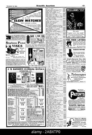 WILLIAMS CO. Glastonbury Connecticut LES TOURS OBER BARKER MOTORS lance un Spssialtiss les soupapes. J. M. HANSON'S CLUBBING OFFRE NATIONALE ELGIN Elgin Watch Co. en Illinois. NAB ! Tal.d année 3,00 $ Tous les trois ces seulement 3,75 $ 5,25 $ Trois Toute la classe 2 Book-Keeper . Tout deux de 1,50 $ 2,00 $ les trois tout trois de ces avec l'un de la classe 1 2,25 $ water closet siphon W. G. Newton 745051 OBJECTIFS télescopes de 50 années d'expérience en matière de brevets Dessins industriels Droits d'auteur Etc. Scientific American BERKEFELD FILTER BERKEFELD FILTER CO. JE Galion en 4 minutes si vous tirez un HIFI-g étaux Télévision pivotante ou un réglage rapide dans la base de la cheminée. Nos Banque D'Images