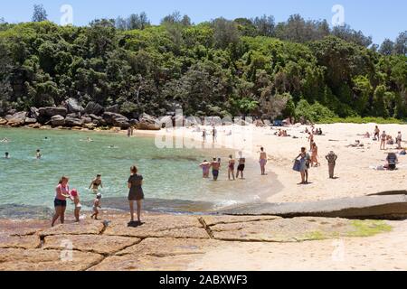 Sydney - La plage de Shelly beach, Manly, Sydney sur une journée de printemps ensoleillée en novembre, Sydney Australie Banque D'Images