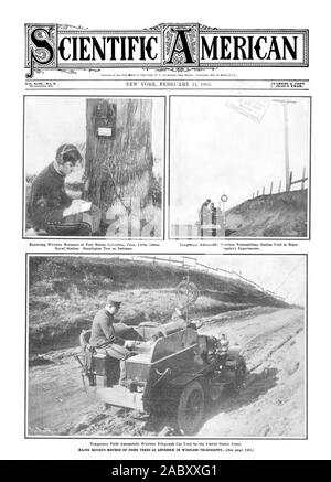 La réception de messages sans fil au Fort Mason de Californie Automobile temporaire de Yerba Buena Station de transmission sans fil utilisés dans les Grands Vol. NCIINo. 6. C. EST UNE COPIE L $3.00 par an. Cientifique MERICAN, Scientific American, 1905-02-11 Banque D'Images
