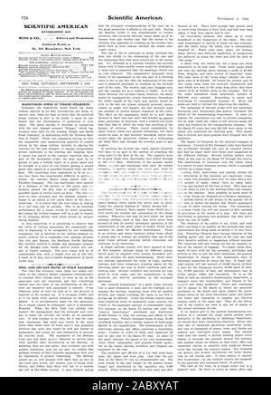 SCIENTIFIC AMERICAN n° 361 Broadway. New York DE MANOEUVRE DES NAVIRES À VAPEUR DE LA TURBINE. Voitures en acier et voyager en toute sécurité sur les chemins de fer à vapeur. Les économies d'entretien ferroviaire., 1905-09-02 Banque D'Images