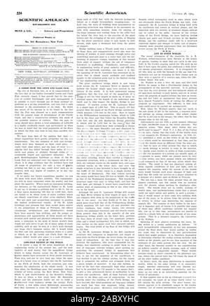 SCIENTIFIC AMERICAN n° 361 Broadway. New York UNE LEÇON DU JUSTE de Lewis et Clark. De temps à PORTÉE DU MONDE. La vie sur d'autres mondes., 1905-28 Banque D'Images