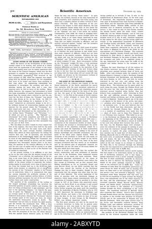 SCIENTIFIC AMERICAN A ÉTABLI 1845 publiés chaque semaine au n°361 Broadway New York DERNIERS SUCCÈS DE LA TURBINE MARINE. La quête du passage du Nord-Ouest., 1905-12-23 Banque D'Images