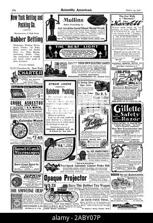 New York Pew et courroies Packing Co. commerce courroie de caoutchouc d'escompte : L 50 $ 5 Bénéfice net moins JE MONTGOMERY 6c. Mullins Co. de métal architectural Art ELECTRIC DEPR TM ENT RICHARDSON ENGINEERING CO. Hartford Connecticut le R. S. Vohs FASTENERS le commerce. WARIBURNE JADES C. ni. Ce pneu en caoutchouc achète Wagon UNION BUGGY COMPANY. 28 rue de Saginaw (Michigan) Charte Charte Pontiac MOTEUR GAZ CO. Fort 148 sterling malade. KNOWIIDGE OUTIL ÉCONOMIQUE LVFKIN LES BANDES ET LES RÈGLES Règle CO. ROCHESTER N.Y. FABRICANTS NEW YORK CHICAGO BOSTON SAN FRANCISCO FRANKFORT ALLEMAGNE H30 Dellhart Décideurs Ex Traders Ltd. 150 Cinquième Avenue. Nouveau Banque D'Images