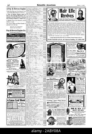 Un Fay & Bowen Bowen & Fay un moteur Le moteur est arrivé premier dans la Durance En Chicago-Mackinaw exécuter l'été dernier, l'exécution de la 39 heures sans un seul arrêt. Un livre Flat-Opening en feuilles 44 45,6 44 Indexation auto MOTEUR STANDARD DE BRENNAN Fay & Co. Moteur Bowen 80 Rue Du Lac GENÈVE. N. Y. I6DÉCOLLAGE À PIED AVEC LE MOTEUR ENVOYER GRATUITEMENT CATALOGUE ILLUSTRÉ PEUT PAS LE PÉCHÉ. Bloc de béton portable nachine LE PEITYJOHN CO. 616 N. 6th St Terre Haute Ind. Vie cheveux ravive en vertu de la dépression. Cap Evans Garantie cautionné par une banque. Un livre illustré de 16 pages vous sera envoyé sur demande Port payé au complet par Nous Banque D'Images