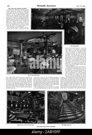 L 'Kaiserin Auguste Victoria'. Le plus grand navire à vapeur. Palm room, escalier principal, chambre fumeurs. Scientific American, 1906-06-16 Banque D'Images