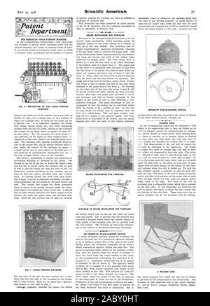 Le MEREDITH CIGAR-DISTRIBUTEUR AUTOMATIQUE. La machine. Mécanisme DE FREIN POUR LES VÉHICULES. Mécanisme DE FREIN POUR LES VÉHICULES. Schéma DU MÉCANISME DE FREIN POUR LES VÉHICULES. L'AMÉLIORATION DU DISPOSITIF DE PONÇAGE À LA VOIE. L'AMÉLIORATION DE LA VOIE PÉRIPHÉRIQUE DE PONÇAGE. Lit pliant. Un lit pliant. Un brevet Air', Scientific American, 1906-1907-14 Banque D'Images