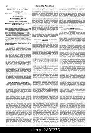 SCIENTIFIC AMERICAN A ÉTABLI 1845 publiés chaque semaine au n°361 Broadway. New York 361 Broadway New York 361 Broadway New York une copie d'un an. Pour les États-Unis ou le Mexique. . 83.00 Une copie d'un an pour le Canada 3,75 Scientific American (créé 1845) 83,00 par an Scientific American Supplement (créé en 1876) SAX) ''American H01:89 et jardins 3,01 ' Scientific American Édition exportation (créé en 1878) 8,00 ' Le taux d'abonnement et les tarifs combinés à des pays étrangers en reproche Canada seront fournies sur demande. Renvoyer par courrier postal ou par mandat express ou par virement bancaire. Banque D'Images