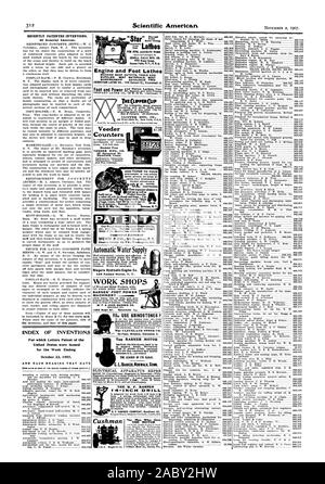 SENECA FALLS MFG. 695 rue de l'eau Co. et tours moteur PIED MACHINE SHOP TENUES OUTILS ET FOURNITURES. Les meilleurs matériaux. Finition meilleure. Catalogue gratuit SEBASTIAN LATHE CO 120, rue du ponceau de Cincinnati. 0. Le CLIPPER CLIPPER COUPE MFG. Compteurs CO. gratuitement Livret MFG VEEDER. CO. Hartford Connecticut PAPETERIE JE N L'Office. Banque mondiale. L'ÉCOLE OU À LA MAISON EN UTILISANT SEULEMENT 5 fixations réglables WASHBURNE BREVET Il y a un réel plaisir à leur utilisation ainsi que les brevets MUNN & Co., 361 Broadway, NEW YORK) l'alimentation en eau automatique moteur hydraulique Niagara Co. ATELIERS BARNES' MACHINES D'ALIMENTATION PIED W. F. JOHN BARNES & Co., 1999 Banque D'Images