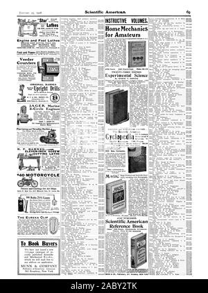 Le moteur et le pied des tours d'USINAGE OUTILS ET FOURNITURES. tenues Les meilleurs matériaux. Finition meilleure. Catalogue gratuit SEBASTIAN LATHE CO 120, rue du ponceau de Cincinnati. 0. La CURTIS CURTIS & CO. onze pouces 1VIS TOUR CUTTINC flotors MOTO 40 $ et moulages pour Air Ships Harry R. Geer Co. 851 av. McLaran Saint Louis à Ve Acheteurs MUNN fic COMPANY Accueil mécanique pour amateurs VINGT-TROISIÈME ÉDITION PAR GEORGE 1l. Édition augmentée et révisée HOPKINS . L'Américain scientifique des requêtes. 51001 ANNEXE. Scientific American, ouvrage de référence -12mo. 516 pages. L'illustration. Couleur 6 MUNN & CO Banque D'Images