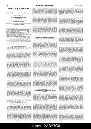 SCIENTIFIC AMERICAN A ÉTABLI 1845 publiés chaque semaine au 361 Broadway New York 361 Broadway New York ÉTAT ACTUEL DE L'Organisation panaméricaine de la compagnie ferroviaire. Metro. 1908-07-04  +, Banque D'Images