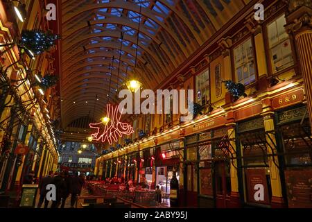 Leadenhall Market, City of London, Gracechurch Street, London, EC3V 1LT Banque D'Images