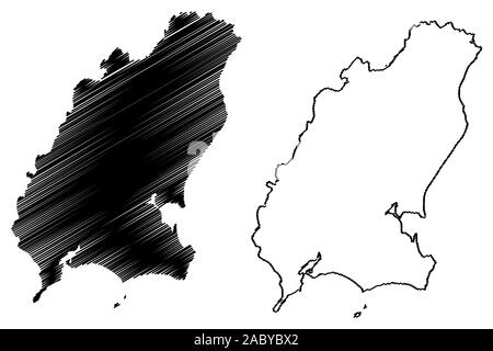 Le Conseil du comté de Wexford (République d'Irlande, les comtés de l'Irlande) map vector illustration, scribble sketch carte Wexford Illustration de Vecteur