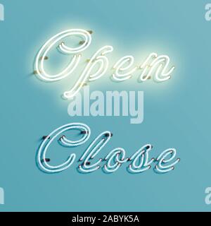 L'enseigne au néon d'un vecteur de caractères, Illustration de Vecteur