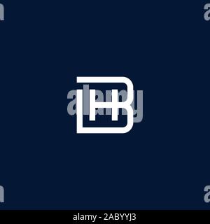 BH / HB . logo style ligne claire moderne Banque D'Images