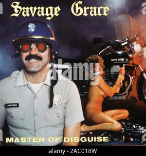 SAVAGE GRACE Master of Disguise - couverture de l'album vinyle vintage Banque D'Images