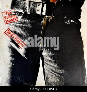 ROLLING STONES Sticky Fingers - couverture de l'album vinyle vintage Banque D'Images