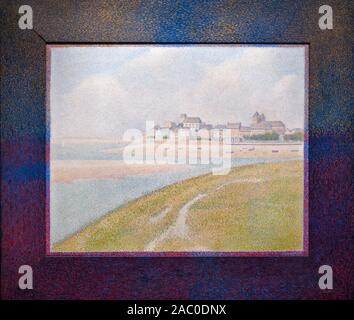 Vue sur le Crotoy en amont par Georges Seurat (1859-1891), huile sur toile, 1889 Banque D'Images