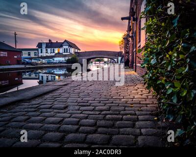 Burscough quai du Canal de Liverpool à Leeds Banque D'Images