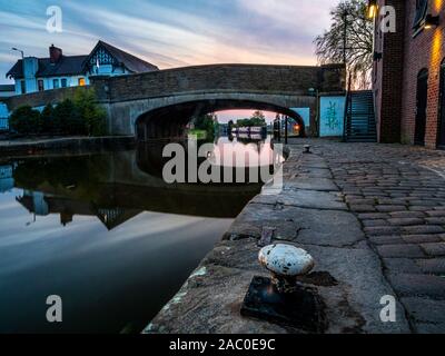 Burscough quai du Canal de Liverpool à Leeds Banque D'Images