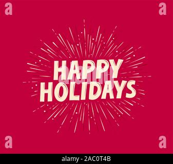 Carte de vœux Happy Holidays. Illustration du vecteur de bannière Illustration de Vecteur