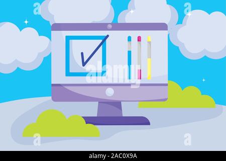 Sélection en ligne la politique de vote de la démocratie électorale marque vector illustration Illustration de Vecteur