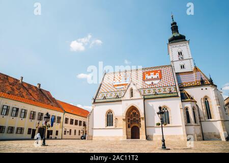 L'église de Saint Marc à Zagreb, Croatie Banque D'Images