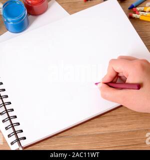 L'écriture à la main livre scolaire Banque D'Images