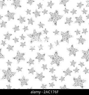Motif de l'étoile transparente résumé isolé sur fond blanc. Illustration parfaite à la main. Contour. Illustration de Vecteur