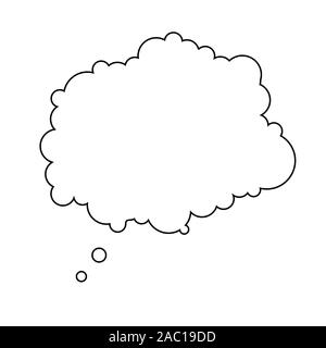 L'icône de bulle. Pense qu'icône de nuage. Le style comique. Illustration de Vecteur