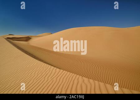 Le désert de Wahiba Sands en Oman en forme de belles dunes du désert Banque D'Images