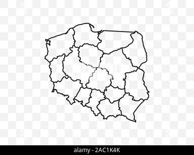 Pologne carte sur fond transparent. Vector illustration. Illustration de Vecteur