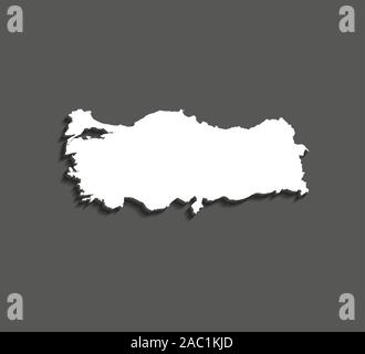 Turquie carte sur fond gris. Vector illustration. Illustration de Vecteur