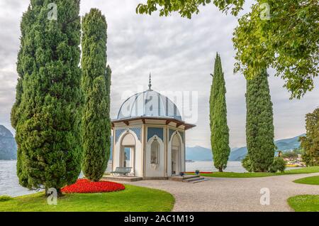 Pavillon mauresque au jardin de Villa Melzi D Eril dans Bellagio au lac de Côme, Italie Banque D'Images